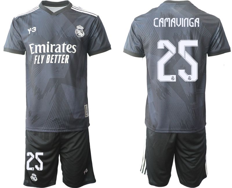 Men 2022-2023 Club Real Madrid Cuarta Camiseta Y3 de black #25 Soccer Jersey->real madrid jersey->Soccer Club Jersey